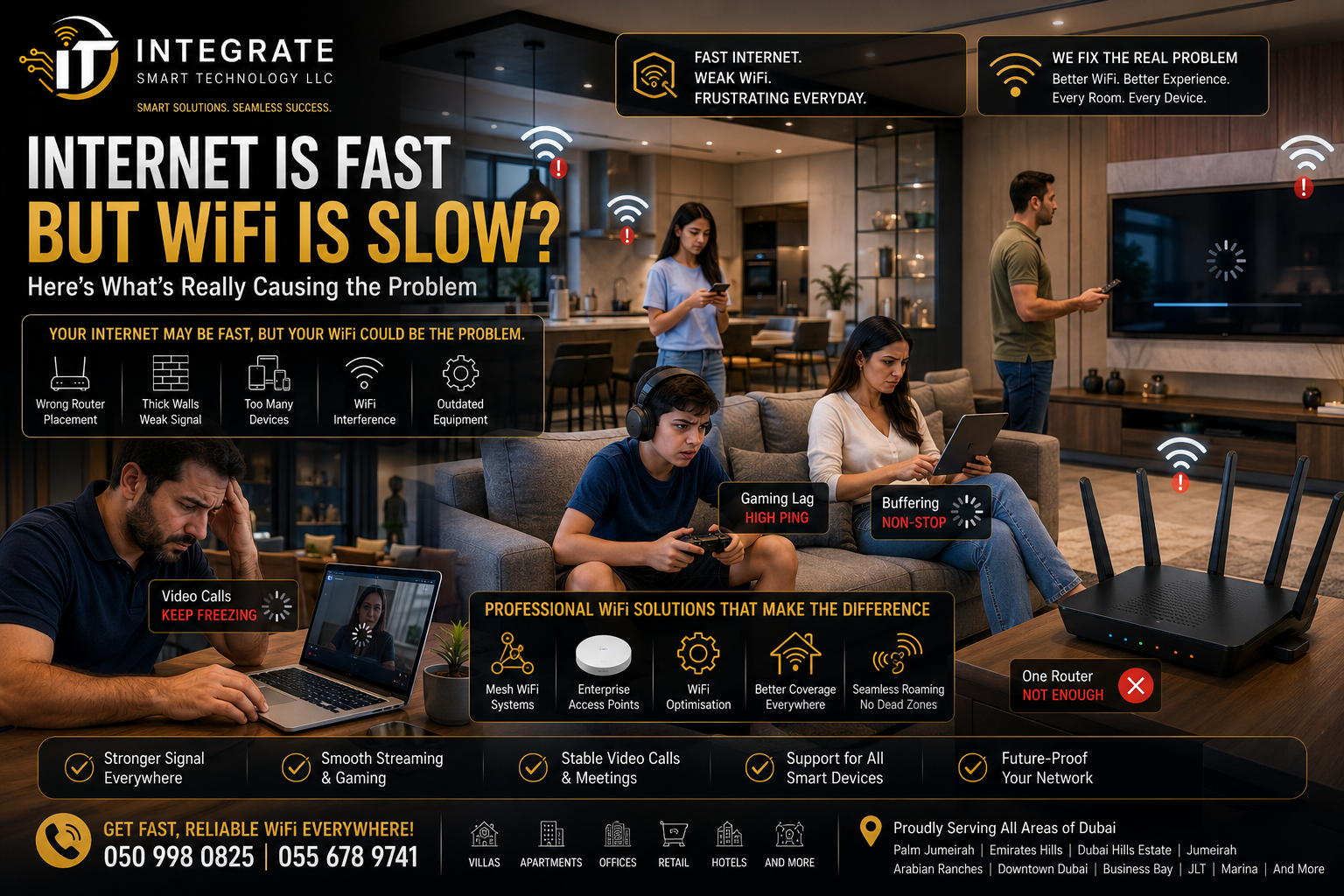 Internet Is Fast but WiFi Is Slow? Common Causes & Solutions in Dubai